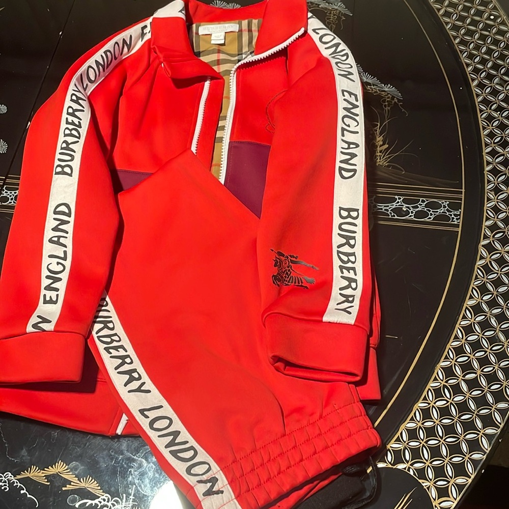 “It’s Burberry” Red warmup size 8
